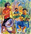 Fijian String Band by Peter Graham 1956 W/C and ink on paper 43 x 39 cm