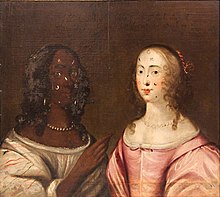 painting described in caption; the black woman is on the left