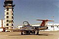 CT-114 Tutor jet trainer and the old Moose Jaw control tower in the spring of 1982