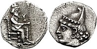 Coin of Mazaios, with Artaxerxes III and possibly Artaxerxes IV as Pharaohs.