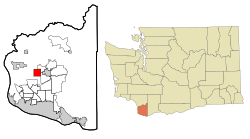 Location of Dollars Corner, Washington