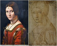 Leonardo's Belle Ferronnière and the alleged portrait of Beatrice in comparison.