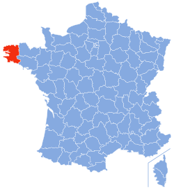 Location of Finistère in France