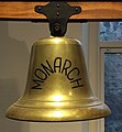 Bell from cable ship HMTS Monarch, on display at Porthcurno Telegraph Museum, January 2019.