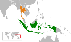 Map indicating locations of Indonesia and Thailand