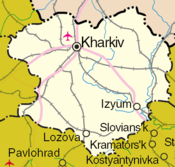 Detailed map of Kharkiv Oblast