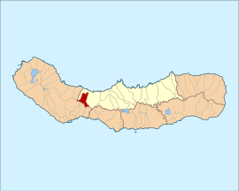 Location of the parish within the island of São Miguel