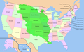 Image 18The modern United States, with Louisiana Purchase overlay (in green) (from History of Oklahoma)