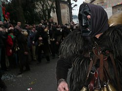 A Mamuthone, another typical mask of the Sardinian carnival (Mamoiada)