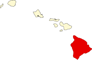 Map of Hawaii highlighting Hawaii County