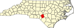 State map highlighting Hoke County