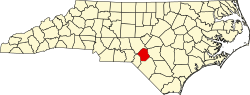 Karte von Hoke County innerhalb von North Carolina