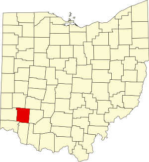 Map of Ohio highlighting Warren County