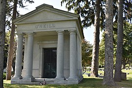 The O’Neill family mausoleum, located in the Liverpool Cemetery