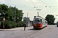 Zug der Linie T in der Endstelle St. Marx, 1979