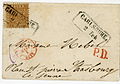 Envelope, with 9 kreuzer, cancelled at CARLSRUHE in 1864, sent to Strasbourg.