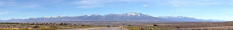 Panorama of the Ruby Mountains from Lamoille Summit along Nevada State Route 227 (2013)
