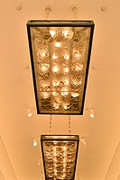 A lighting fixture in the great dining room in the Tokyo Metropolitan Teien Art Museum.