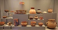 Ancient Greek Early and Middle Neolithic pottery 6500-5300 BC. National Museum of Archaeology, Athens.