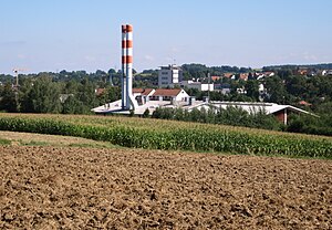 Das Biomasse-Heizkraftwerk südlich von Pfaffenhofen