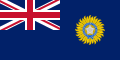 Blue Ensign worn as an ensign (1879–1928) and a jack (1928–1947) of the Royal Indian Navy[6]