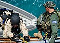 A U.S. Navy and Hellenic Navy in training exercise at the NATO Maritime Interdiction Operational Training Center in Souda Bay, Crete, May 12, 2012, during Phoenix Express 2012, a two-week exercise and cooperation among partners from Africa, Europe and United States.