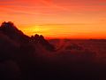 Sonnenuntergang fotografiert vom Donnerkogel Richtung Bischofsmütze