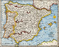Image 55An 18th-century map of the Iberian Peninsula (from History of Spain)