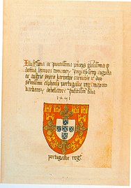 Portuguese shield in the Codex Gottha, 1459