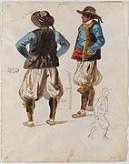 Study of the costume worn by a man of Douarnenez. This work of 1843 can be seen in Marseille's Musée des civilisations de l'Europe et de la Méditerranée.