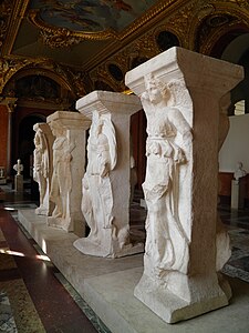 Las Incantadas, a group of Roman sculptures from a portico that once adorned the Roman Forum of Thessalonica, 150-230 AD, marble, Louvre[18]