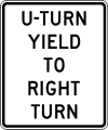 R10-16 U-turn yield to right turn
