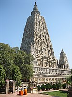 The current structure of the Mahabodhi Temple dates to the Gupta era, 5th century. Marking the location where the Buddha is said to have attained enlightenment.
