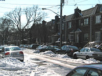 Row houses in winter