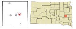 Location in Miner County and the state of South Dakota