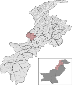 Mohmand District (red) in Khyber Pakhtunkhwa