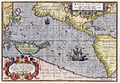 Image 13Maris Pacifici by Ortelius (1589). One of the first printed maps to show the Pacific Ocean (from Pacific Ocean)