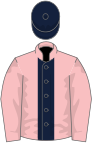 Pink, dark blue stripe and cap