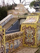 Azulejos in Rococo-style in the Palace of Queluz, Portugal.