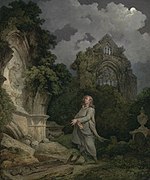 A Philosopher in a Moonlit Churchyard (1790) by Philip James de Loutherbourg