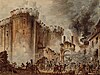 A painting depicting the storming of the Bastille, 1789
