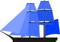 Snow: headsails, two square-rigged masts, and a third smaller 'snow-mast' with a trysail