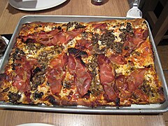 Sicilian pizza at a restaurant