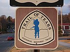 Hinweisschild „Trail of Tears” auf dem Highway 71 in Fayetteville, Arkansas