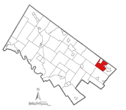 Location of Upper Moreland Township in Montgomery County