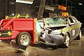 Passenger-side oblique crash test of a 2015 Chevrolet Malibu