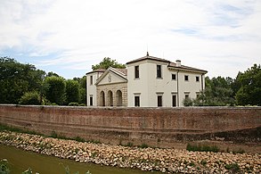 The Villa as seen from the embankment of the Guà river