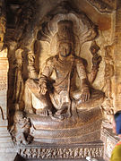 Vishnu sitzend auf der Ananta-Schlange, 6. Jahrhundert, Badami, Höhle 3