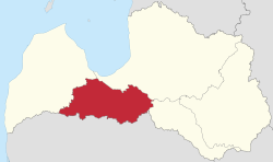 Location of Semigallia in Latvia.