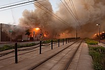 Burning buildings in Saint Paul on May 29